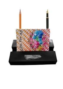 Blakhawk circa 1960’s ref246 BLACK Business card pens pencil holder paper weight - Picture 1 of 1