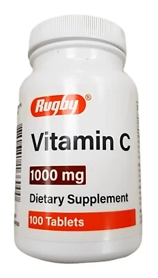 Rugby Vitamin C 1000mg 100ct Tablets ^^ Foto 1 de 2