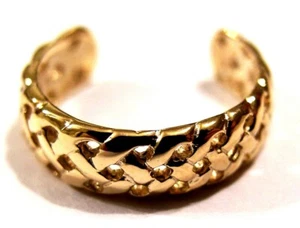 Genuine Solid 9ct Yellow or Rose or White Gold Weave Toe Ring  264 - Imagen 1 de 21