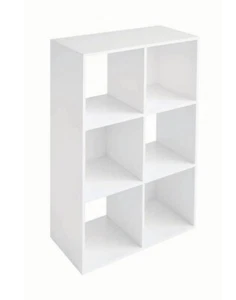 Mainstays 11" 6-Cube Storage Organizer, White - Picture 1 of 6