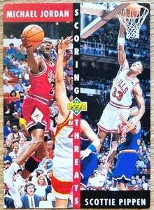 1992-93 Upper Deck Scoring Threats #62 Michael Jordan & Scottie Pippen - Bulls - Picture 1 of 2