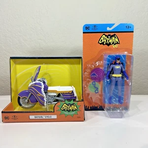 McFarlane Retro 66 Batman New BATGIRL CYCLE w/ BATGIRL 6" Action Figure Combo - Picture 1 of 9