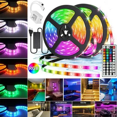 1-30m RGB LED Streifen Stripe Wasserdicht Band Leiste 5050 Leuchte Lichtband 12V - Bild 1 von 4
