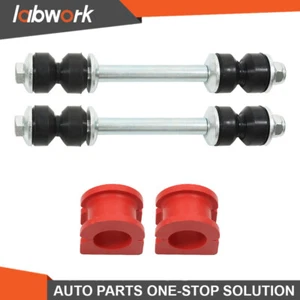 Labwork Front Sway Bar End Links Kit & Stabilizer Bar Bushings Set For Chevy GMC - Picture 1 of 10