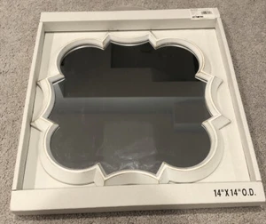 Wall Decor 14 inch x 14 inch White Border Mirror New In Box - Picture 1 of 2