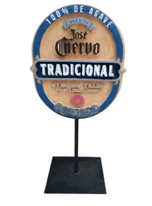 4 1/2 FT Jose Cuervo Tradicional Advertisement Sign On a Stand. Heavy Fiberglass - Picture 1 of 5