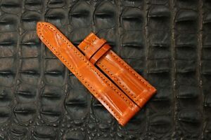 18mm/24mm Crocodile Alligator Skin Leather Watch Strap Band 
