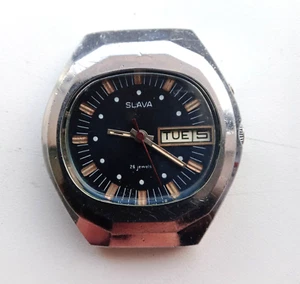 Slava mechanical 26 j Soviet Era vintage mens writwatch USSR. NOT WORK - Picture 1 of 13