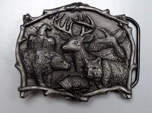 The Great American Buckle Co GAP Belt Buckle 3 x 2½ 1995 Buck Wolf Bear Eagle - Picture 1 of 2