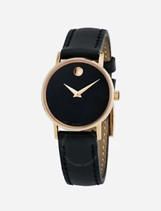 Brand New Movado Women’s Museum Classic Black Dial Rose Gold Watch 0607320 - Picture 1 of 3