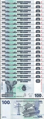 Congo 100 Francs 2013, UNC, 20 Pcs LOT, Consecutive, P-98b - Image 1 of 4