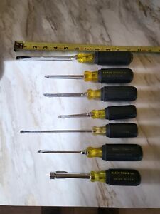 Lot of 7 Klein Tools Screw Drivers Screwdrivers Nut Driver 630-3/8 Used