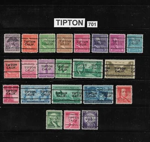 CA Precancelaciones: Tipton Tipo 701; Emisiones Años 1930-1950; 22 Diferentes - Imagen 1 de 1