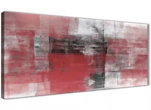 Rot Schwarz Weiß Gemälde Wohnzimmer Leinwand Accessoires - Abstrakt 1397 - 120 cm - Bild 1 von 4