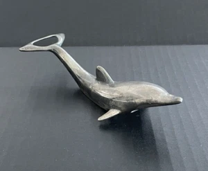 Vintage Dolphin Bottle & Can Opener - Silver Plated - 7 inch - Great Condition - Picture 1 of 11