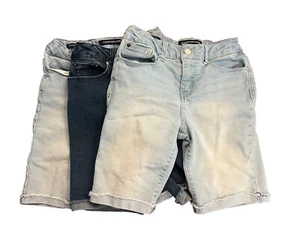 Lot of Girls Jean Shorts Calvin Klein Size 10 Mid Rise Skinny Adjust - Picture 1 of 6