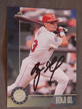 Texas Rangers Benji Gil Signed 1996 Leaf Auto Card