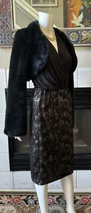 Retro Wet Seal Black Faux Fur Crop Jacket Large Length 13.5” ArmPit/ArmPit 17” - Picture 1 of 24