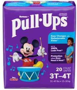 Huggies Pull Ups Boys Training Pants Mickey Junior Size 3T-4T, 32-40 Lbs - 20 Ct - Picture 1 of 2