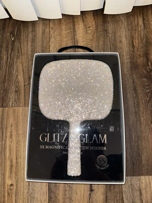 Espejo de estrás plateado brillante y glamour Tiktok viral BLing Foto 1 de 2