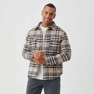 Men’s Surfside Supply Skip Quilted Shirt Jacket Chinchilla Black Size XL - Picture 1 of 4