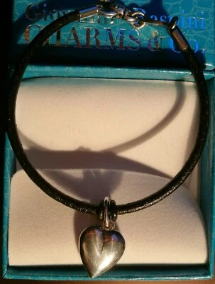 ARGENTERIE RASPINI - Bracciale in cuoio con CUORE in Argento 925 - Immagine 1 di 2