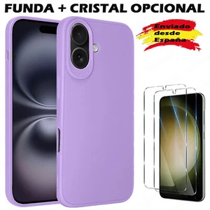 Funda + Cristal Pantalla Para IPHONE 16 PLUS Carcasa TPU 3D Cubre Camara Morado - Imagen 1 de 6