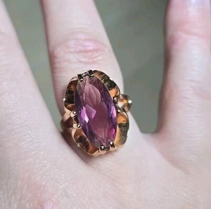 Vintage ESPO By Joseph Esposito Gold Plated Amethyst Ring Size 6.75 - Picture 1 of 10