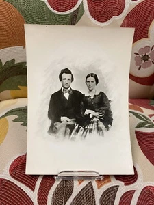 Antique Mid-1800s Photo of YOUNG COUPLE - Hoagland/Dumont Family w/Description - Picture 1 of 3
