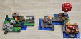 LEGO Minecraft Lot 21123 Iron Golem + 21129 Mushroom Island Mostly Complete