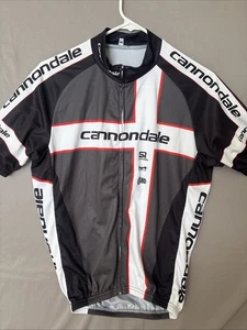 Cannondale Cycling Jersey Shirt Men’s XL Full Zip Short Sleeve Black/White - Picture 1 of 6