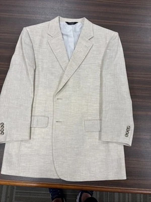 Blazer Jos A Bank 46R 53 % lino 47 % lana crema con bolsa para ropa Foto 1 de 4