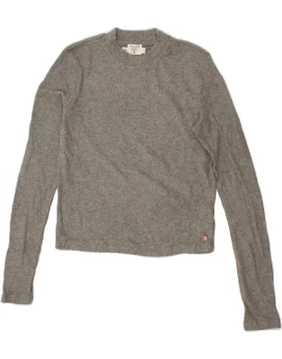 VOLCOM Womens Crop Crew Neck Jumper Sweater UK 10 Small Grey Polyester CL18 - Image 1 of 3