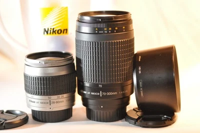 Nikon AF G Nikkor 28-80mm & 70-300mm TWO FX lens SET for D750 D300 D600 D800 D90 - Image 1 of 4