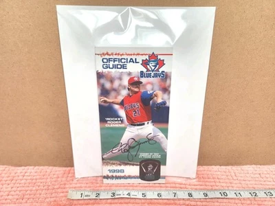 VTG 1998 Roger Clemens AUTOGRAPHED Media Guide Toronto Blue Jays "DiMag" ESTATE - Image 1 of 4