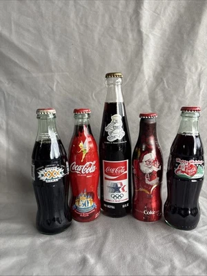 Coca-Cola лот из 5 бутылок, 4 стекла и 1 алюминия - Изображение 1 из 4