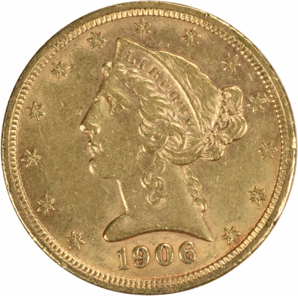 1906 $5 Gold Liberty Head AU Slider Uncertified #929 - Image 1 of 2