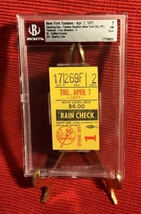 BGS 7 (HIGHEST PSA 5) OPENING DAY 1977 REGGIE JACKSON YANKS DEBUT TICKET STUB - Picture 1 of 2