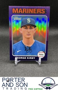 George Kirby 2024 Topps Heritage Chrome Purple Refractor #60 Seattle Mariners - Picture 1 of 2
