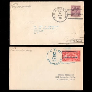 USS HENDERSON (AP-1) TRANSPORT SHIP 1931-32 Sc 627 & 709 Naval Covers - Picture 1 of 1