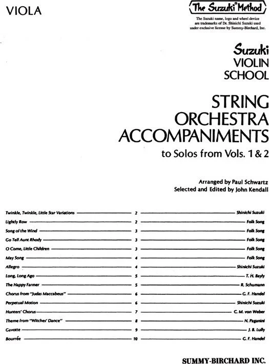 String Orchestra Accompaniments to Solos from Volumes 1 and 2 - Image 1 of 1
