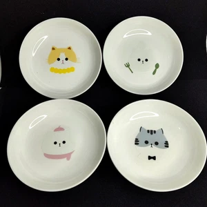 Set of 4 Ceramic Cat Face Bowls Seyatoo 5.5" Diameter - Picture 1 of 7