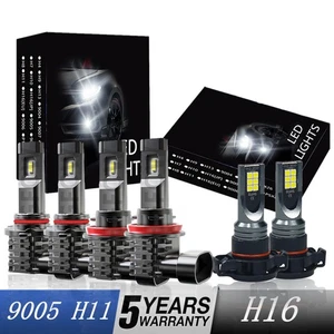For Chevy Colorado Z71 Crew Cab Pickup 2015-2019 LED Headlights Fog Lights Bulbs - Picture 1 of 13