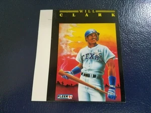 Will Clark Ruben Sierra 1991 Fleer ERROR Pro Visions MISCUT PROOF White Strip - Picture 1 of 1