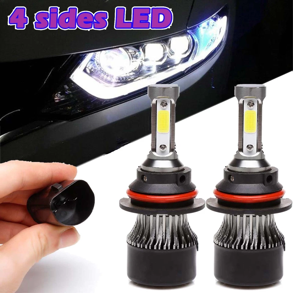 4-Sided 9004 HB1 1500W 225000LM LED Headlight Conversion Kit HI/LOW Beam 6000K Foto 1 de 4