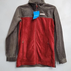 NWT Columbia Steens Mt II Fleece Full Zip Gray Maroon Youth Large 14/16 - Picture 1 of 11