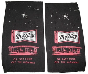 2 NEUE My Way oder Fast Food Off Highway Küche Geschirrtuch - Bild 1 von 5