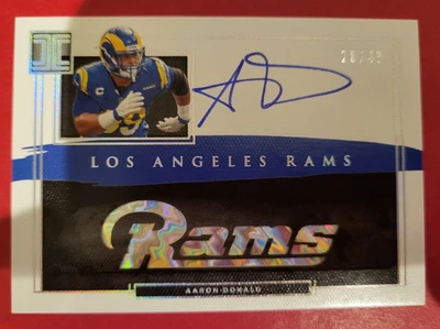 2021 Panini Impeccable - Logo Autographs Aaron Donald #ILA-AD Silver /49 - Image 1 of 4