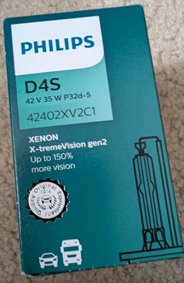 PHILIPS X-treme Vision (Single) D4S 4800K gen2 HID Headlamp Xenon 42402XV2C1 - Image 1 of 2