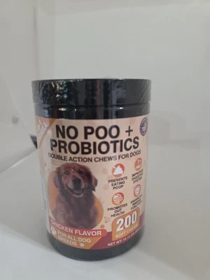 No Poo+ Probiotics Chews for Dogs  Chicken Flavor 200 Soft Chews 2in1 Formula  - Image 1 of 4